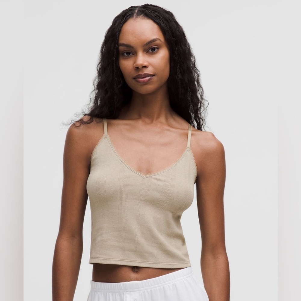 NWT Lululemon Cotton Pointelle Cropped Cami - Picture 1 of 6